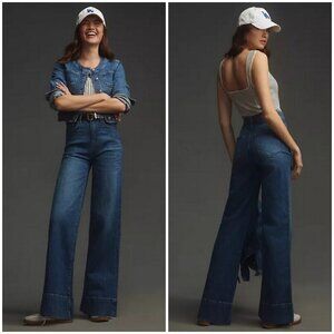 💕TRIARCHY💕 Ms. Onassis V High-Rise Wide Leg Jeans ~ Medium Indigo Blue 30 NWT